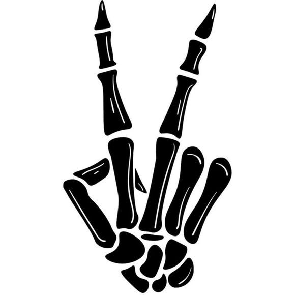Skeleton Peace Sign Vinyl Decal • Car Decal • Tumbler Decal - Picture 1 of 3